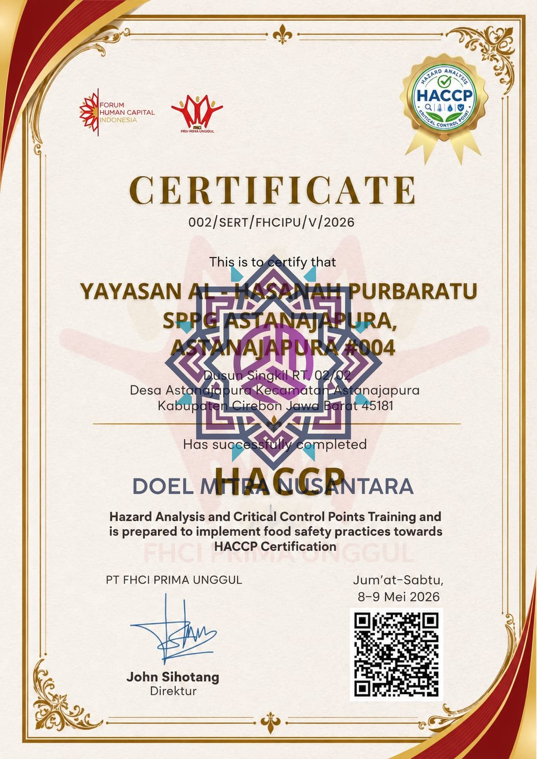 HACCP SPPG ASTANAJAPURA, ASTANAJAPURA #004