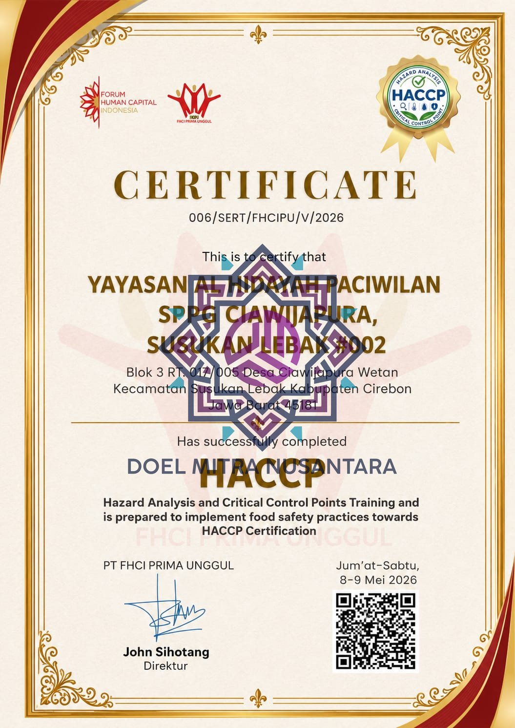HACCP SPPG CIAWIJAPURA , SUSUKAN LEBAK #002
