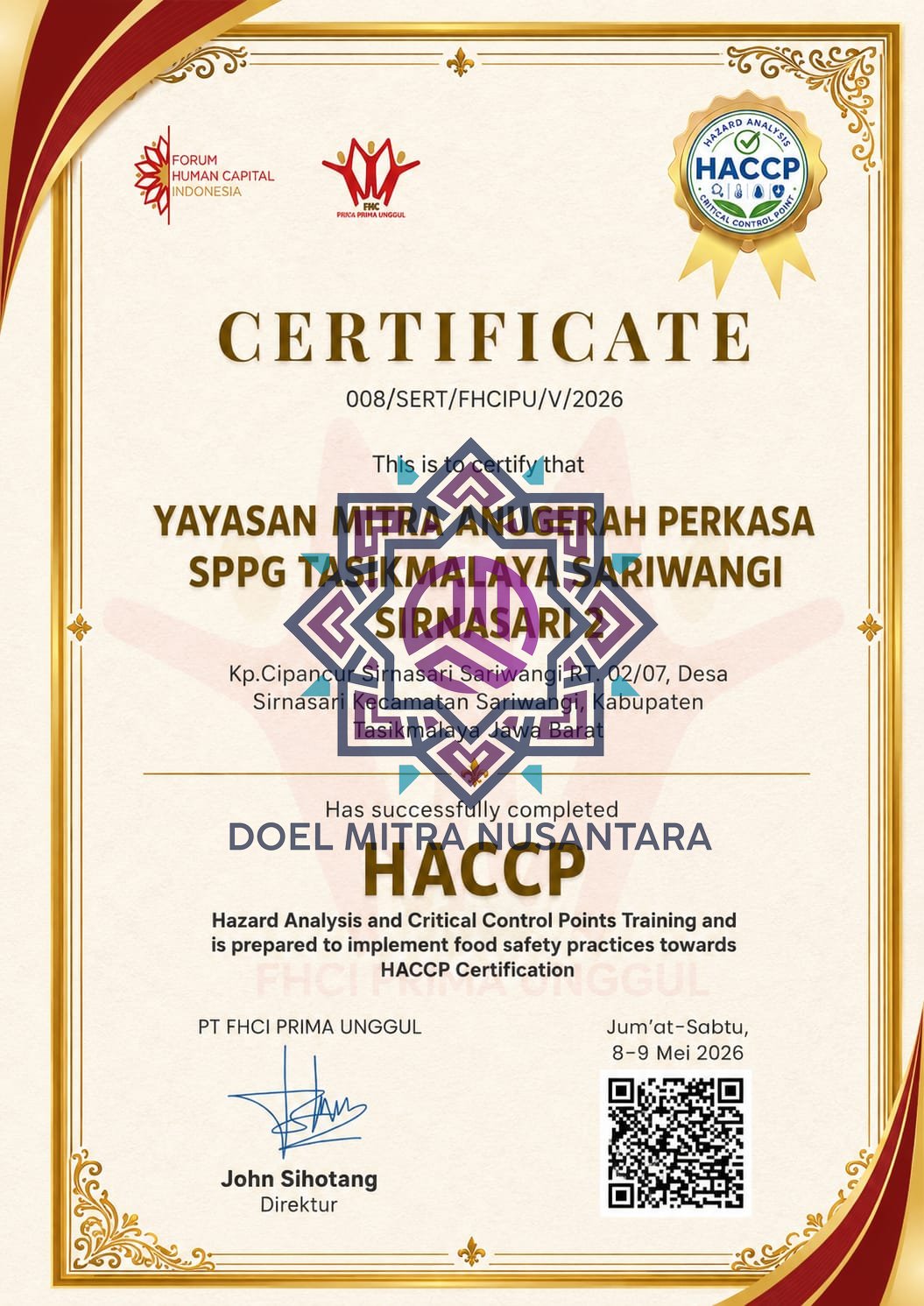HACCP SPPG TASIKMALAYA SARIWANGI SIRNASARI 2