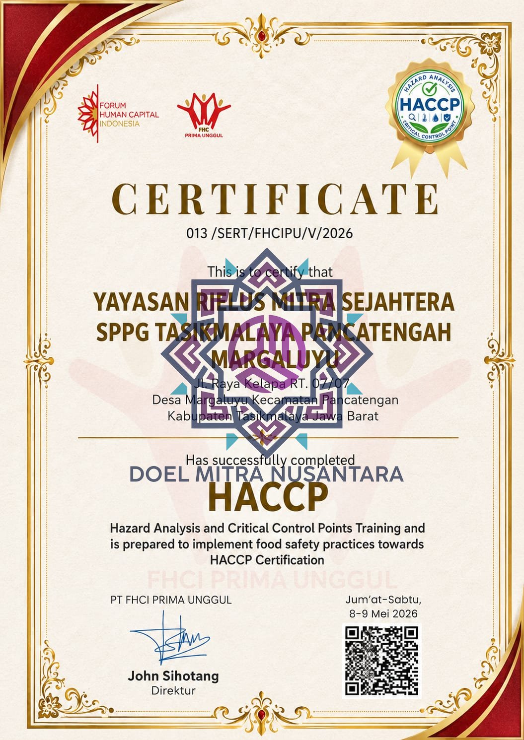 HACCP SPPG TASIKMALAYA PANCATENGAH MARGALUYU