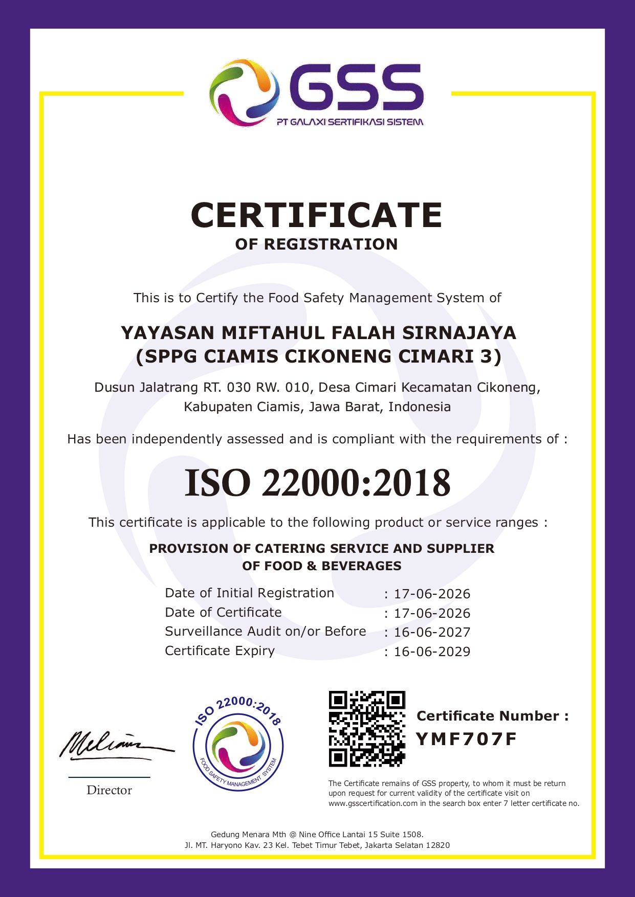ISO 22000 SPPG CIAMIS CIKONENG CIMARI 3